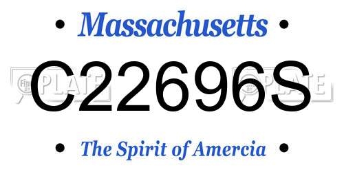 C22696S Massachusetts License Plate
