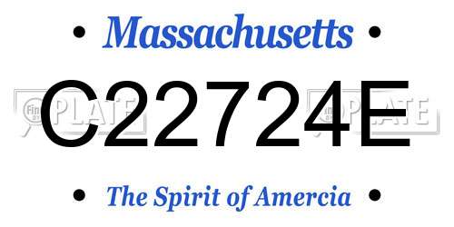 C22724E Massachusetts License Plate