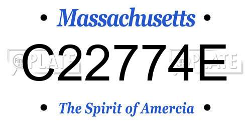 C22774E Massachusetts License Plate