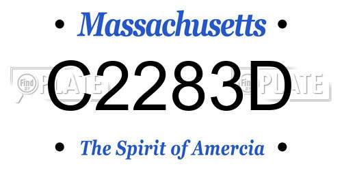 C2283D Massachusetts License Plate