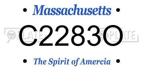 C2283O Massachusetts License Plate