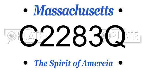 C2283Q Massachusetts License Plate
