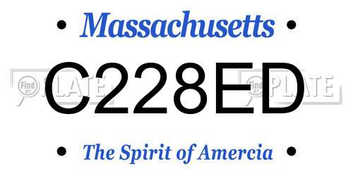 C228ED Massachusetts License Plate