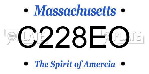 C228EO Massachusetts License Plate