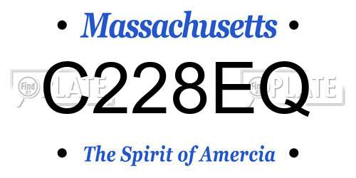 C228EQ Massachusetts License Plate