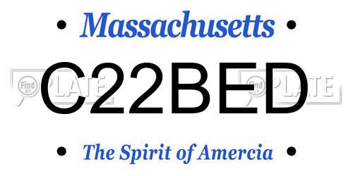 C22BED Massachusetts License Plate