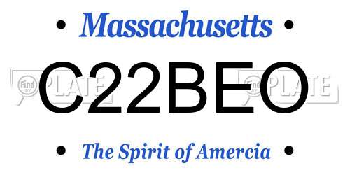 C22BEO Massachusetts License Plate