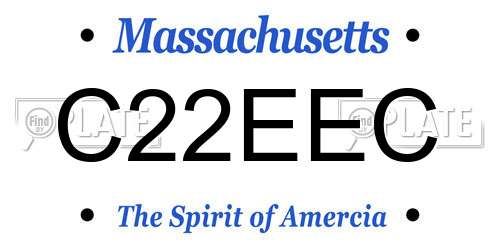 C22EEC Massachusetts License Plate