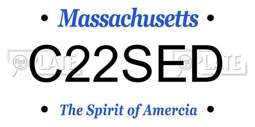 C22SED Massachusetts License Plate