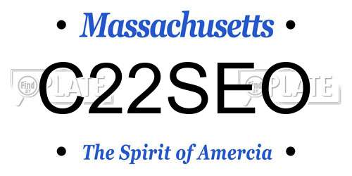 C22SEO Massachusetts License Plate