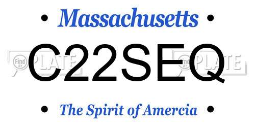 C22SEQ Massachusetts License Plate