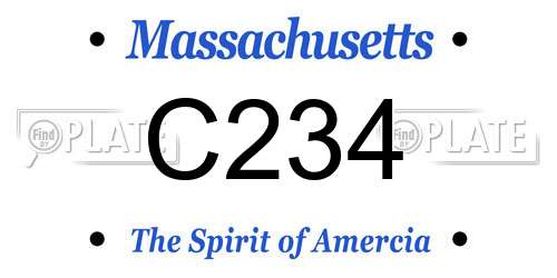 C234 Massachusetts License Plate