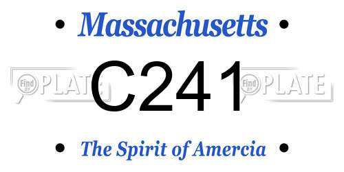 C241 Massachusetts License Plate