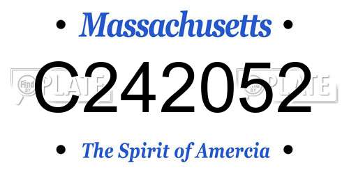 C242052 Massachusetts License Plate