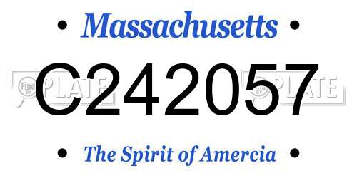 C242057 Massachusetts License Plate