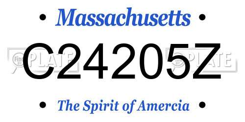 C24205Z Massachusetts License Plate