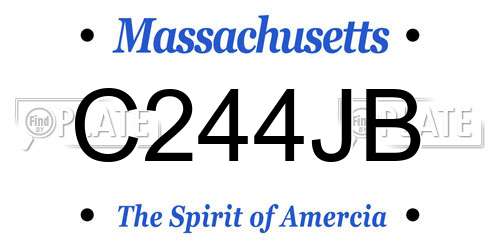 C244JB Massachusetts License Plate