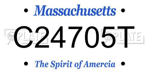 C24705T Massachusetts License Plate