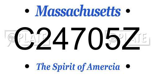 C24705Z Massachusetts License Plate