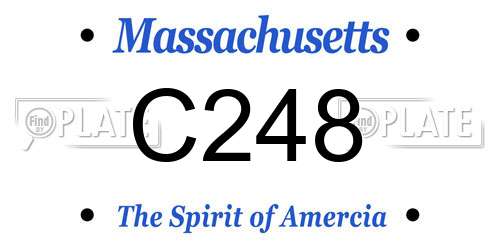 C248 Massachusetts License Plate