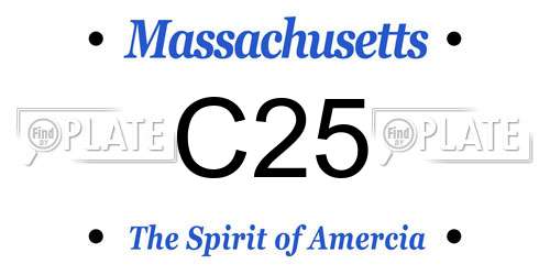 C25 Massachusetts License Plate