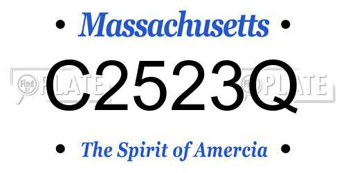 C2523Q Massachusetts License Plate