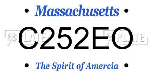 C252EO Massachusetts License Plate