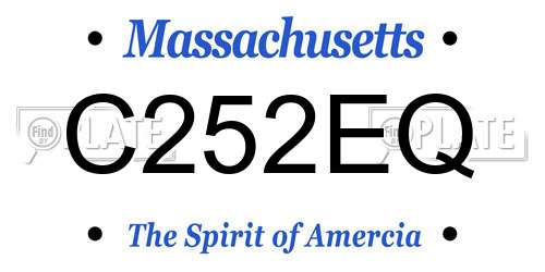 C252EQ Massachusetts License Plate