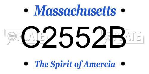 C2552B Massachusetts License Plate