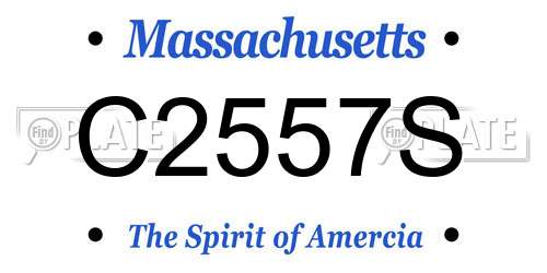 C2557S Massachusetts License Plate
