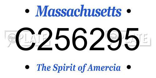 C256295 Massachusetts License Plate