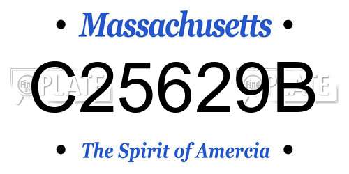 C25629B Massachusetts License Plate