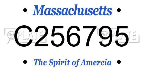 C256795 Massachusetts License Plate