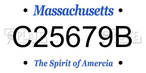 C25679B Massachusetts License Plate
