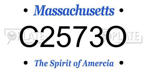 C2573O Massachusetts License Plate