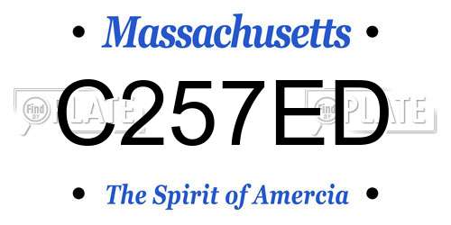 C257ED Massachusetts License Plate