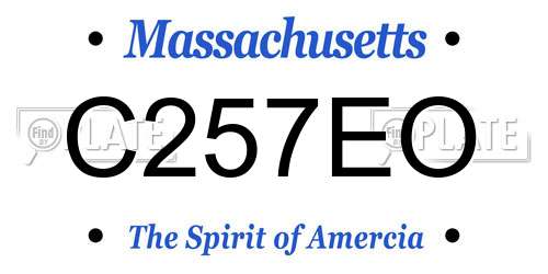 C257EO Massachusetts License Plate