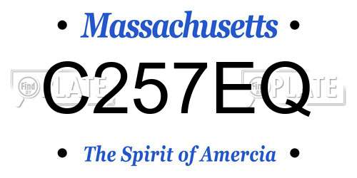 C257EQ Massachusetts License Plate