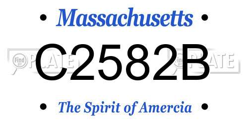 C2582B Massachusetts License Plate