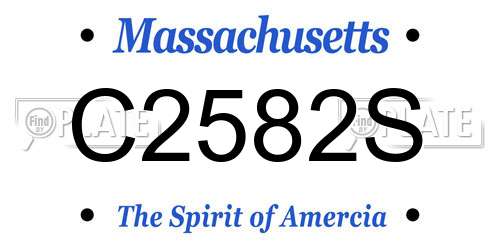 C2582S Massachusetts License Plate