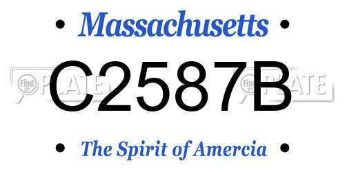 C2587B Massachusetts License Plate