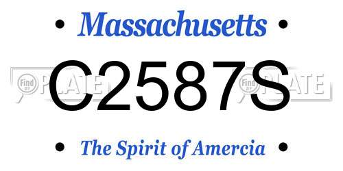 C2587S Massachusetts License Plate