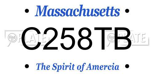 C258TB Massachusetts License Plate