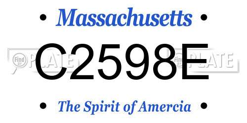 C2598E Massachusetts License Plate