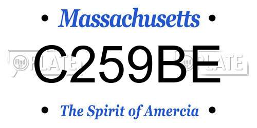 C259BE Massachusetts License Plate