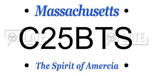 C25BTS Massachusetts License Plate