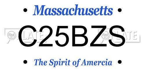 C25BZS Massachusetts License Plate