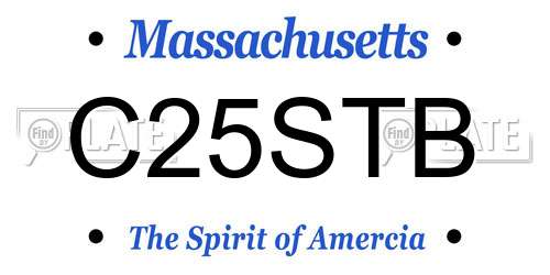 C25STB Massachusetts License Plate