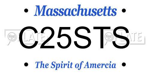 C25STS Massachusetts License Plate