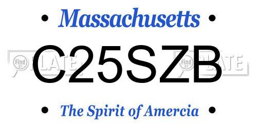 C25SZB Massachusetts License Plate